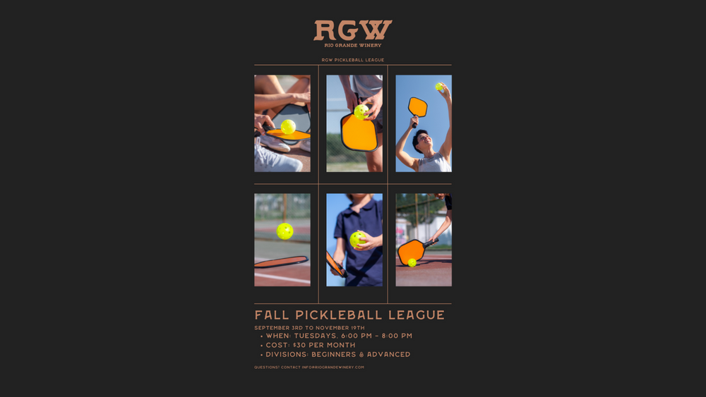 Join the Fall Pickleball League at Rio Grande Winery!